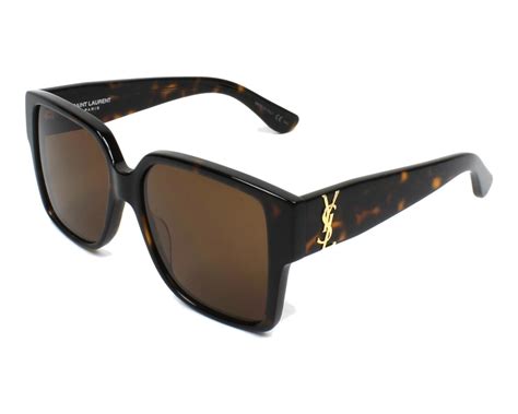 Saint Laurent SLM9 Shiny Dark Havana Brown Sunglasses.